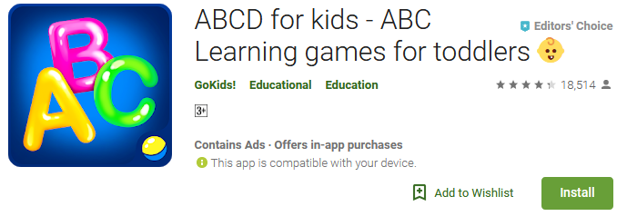 ABCD for kids - Learning games for toddlers