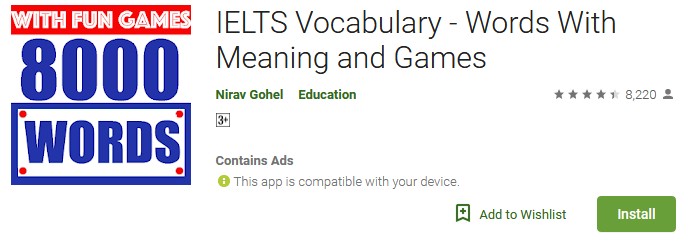 IELTS Vocabulary - Words With Meaning and Games