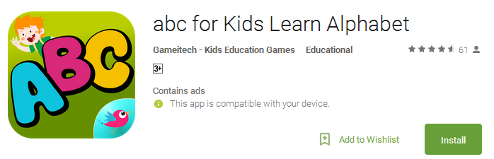 ABC for Kids Learn Alphabet App