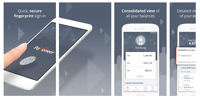 Payoneer cash card mobile app