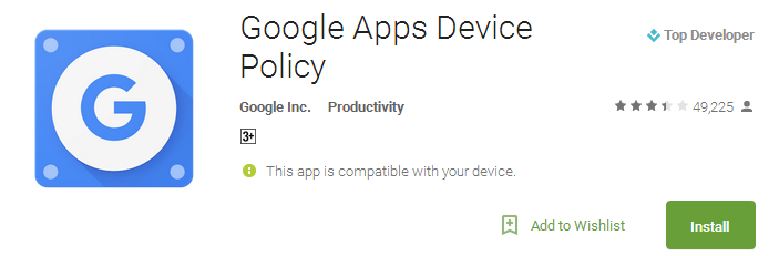 Google Apps Device Policy