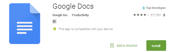 Google Docs App