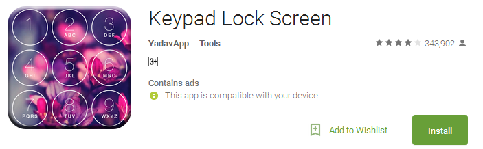 Keypad Lock Screen App