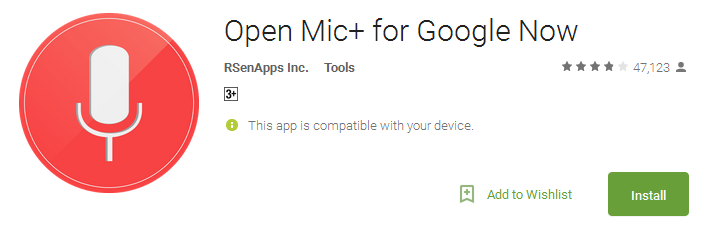 Open Mic+ for Google Now