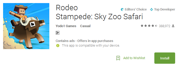 Rodeo Stampede Sky Zoo Safari App