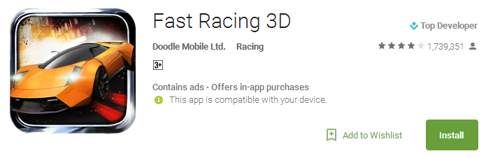 Download Fast Racing 3D App