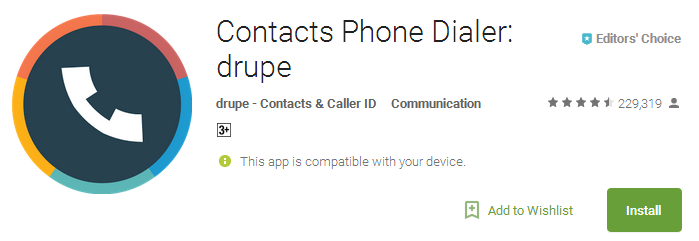 Contacts Phone Dialer - drupe App