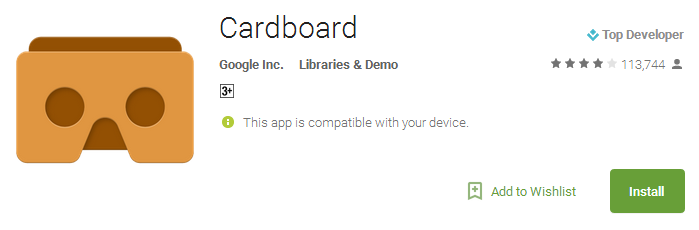 Download Cardboard App