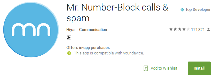 Mr. Number-Block calls & spam