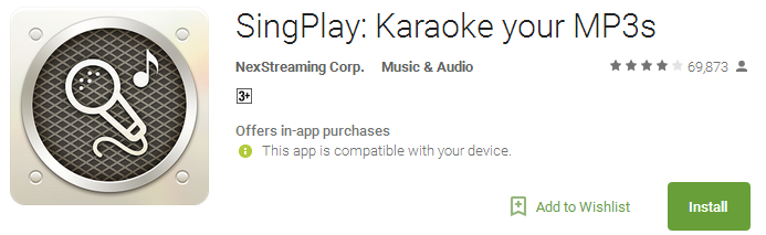 Play and Sing. SINGPLAY: mp3 Karaoke Recorder. Sing Play APK. SINGPLAY 2015.