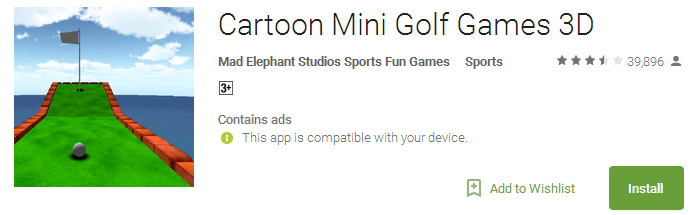 Cartoon Mini Golf Games 3D