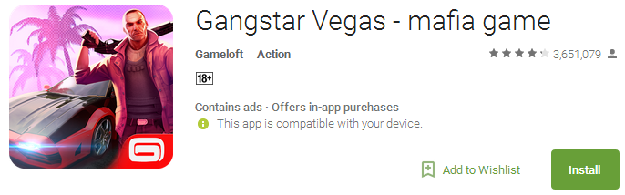 Gangstar Vegas - mafia game without wifi game