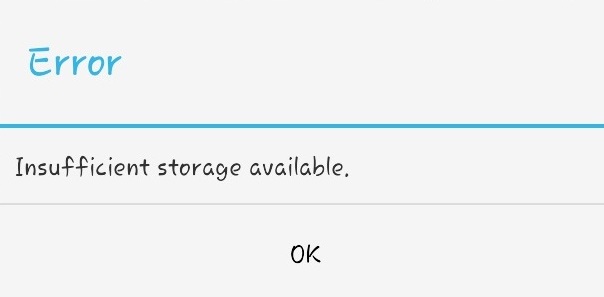 How to fix Insufficient storage space