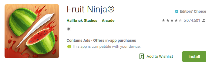 Download Fruit Ninja Game app