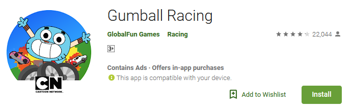 Download Gumball Racing Game app