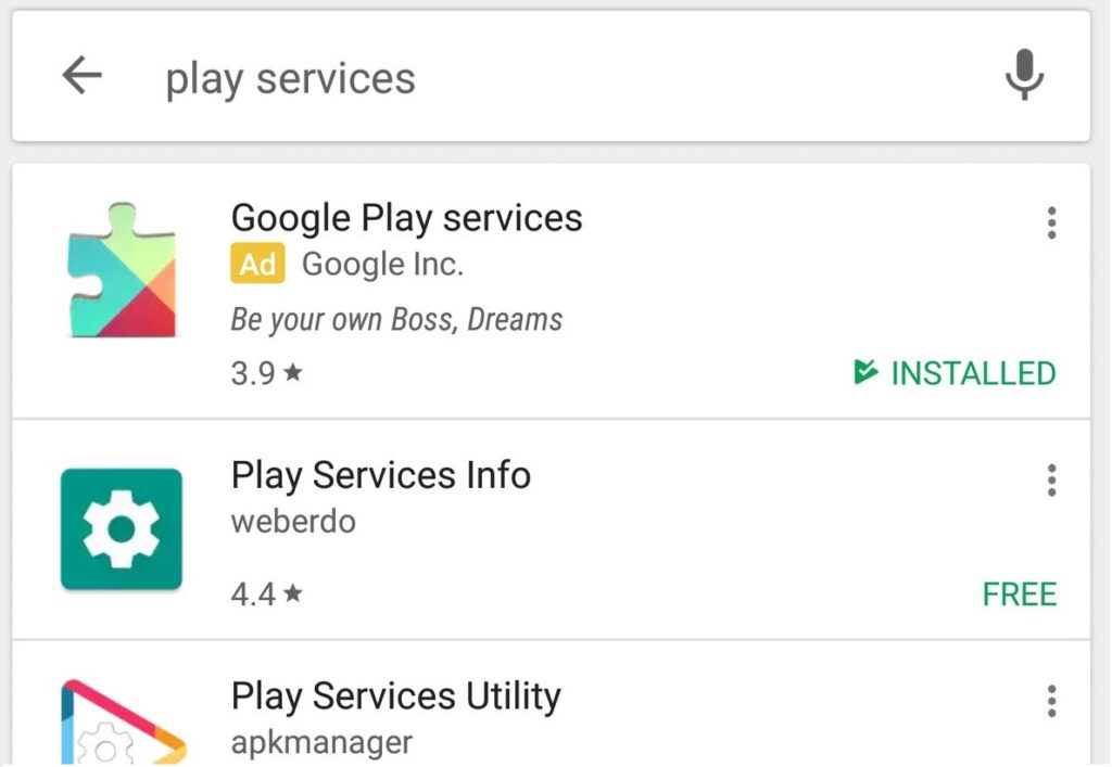 Google play services