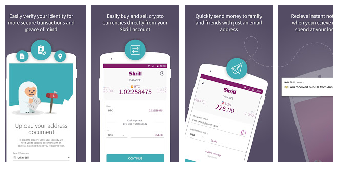 Skrill App to send money