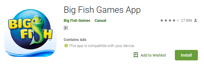 big fish games app spam