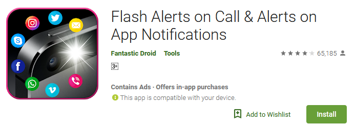 Flash Alerts on Call & Alerts on App Notifications