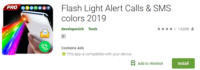 Flash Light Alert Calls & SMS colors 2019